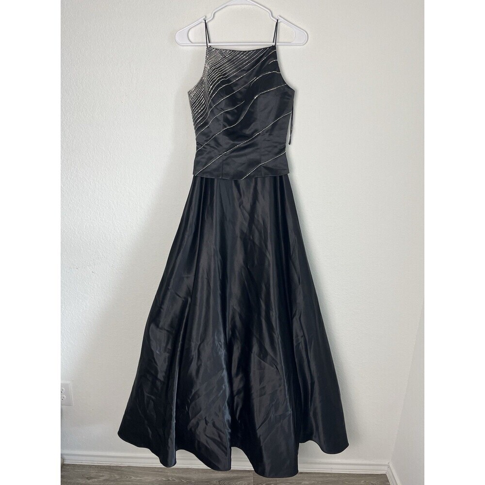 Nina Canacci Black Maxi dress Beaded Gown Ball Prom Formal Small Sz 3​